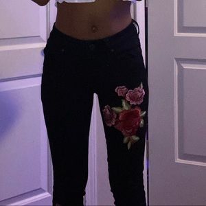 Black floral guess jeans